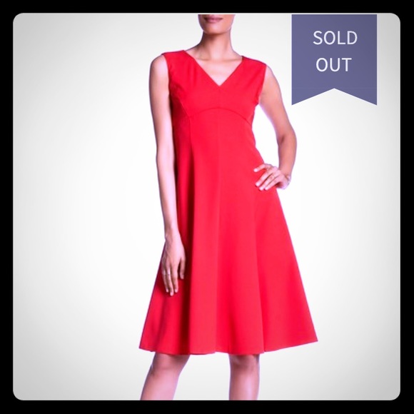 red empire dress